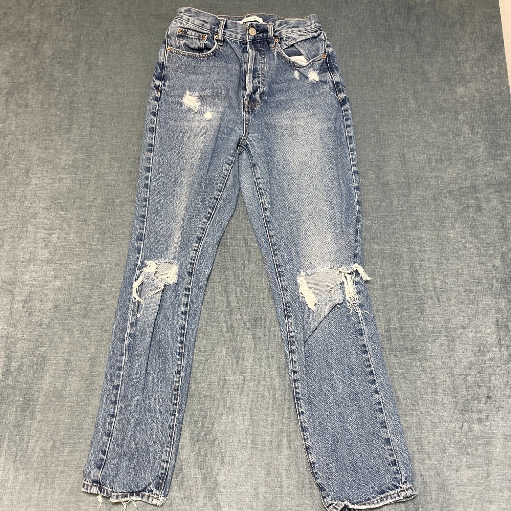 Pacsun Jeans Womens 26W Blue Denim Light Wash Distressed Straight Leg Streetwear